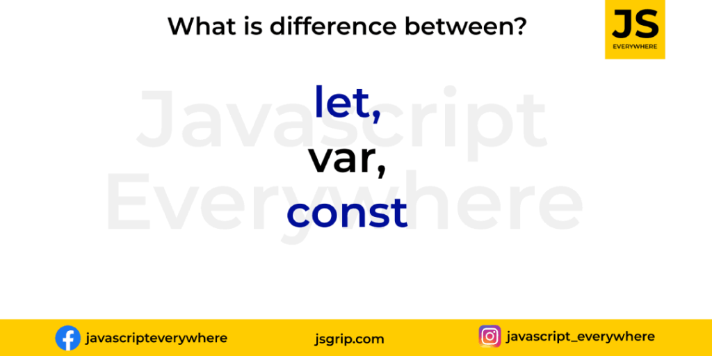 What is difference between let, var and const?